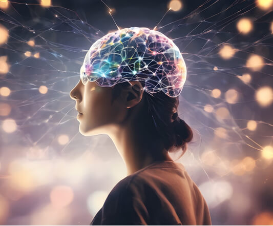 Illustration of brain activity and nerve sensitivity explaining headaches with normal scans